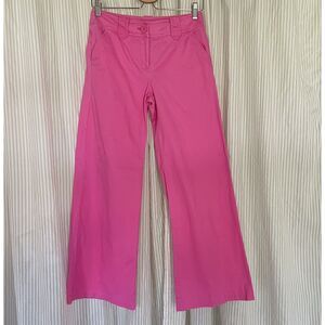 NY&Co Wide Leg Chinos Womens Size 2 Hot Pink Cotton Stretch Casual Streetwear